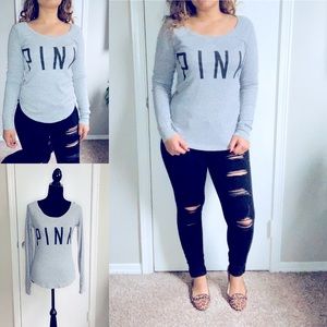 PINK Grey Thermal Long Sleeve